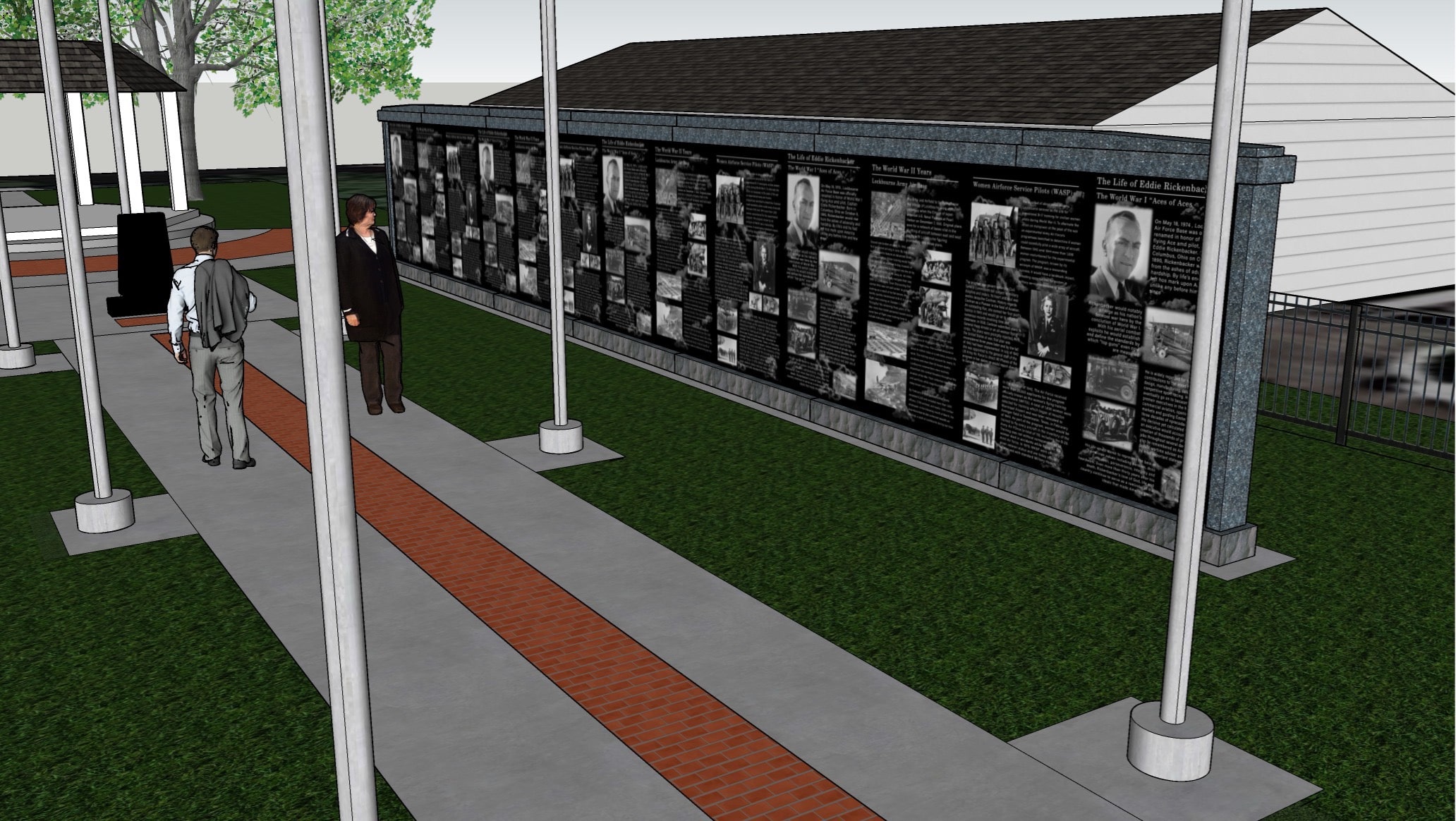 Memorial Wall Rendering B